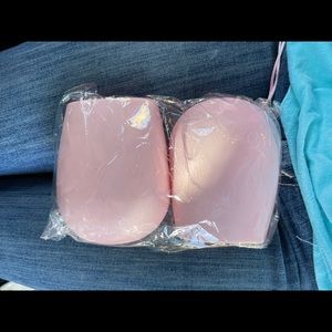 What a pair pink silicone wine glasses